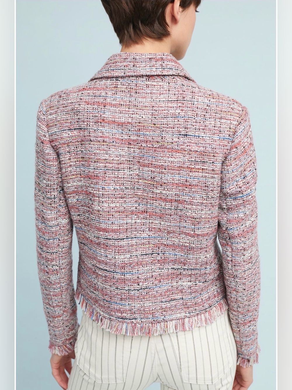 cupcakes & cashmere Canter Pink Tweed Moto Jacket, size M - Picture 4 of 12